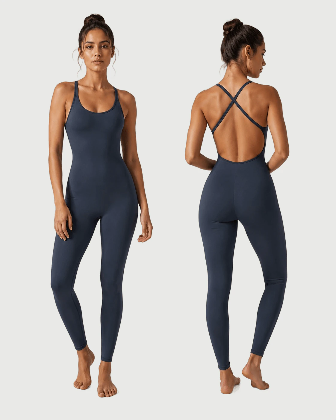OEM Open Back Yoga Jumpsuit for private label OEM activewear manufacturing