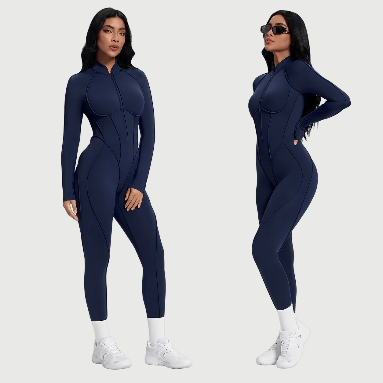 OP-020 Hooded Long Sleeve Activewear Jumpsuit for private label activewear sourcing
