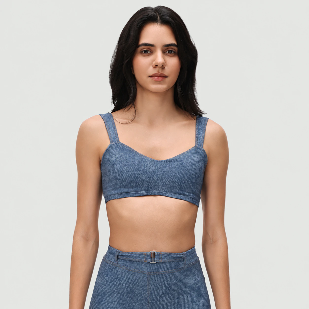 OEM Cropped Bralette Top with Wide Straps for private label activewear sourcing