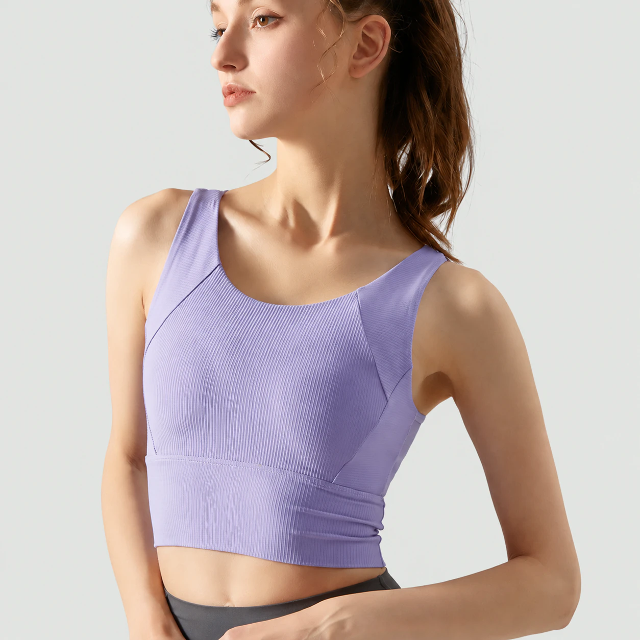 Private Label Ribbed Sports Bra High Support for private label activewear sourcing