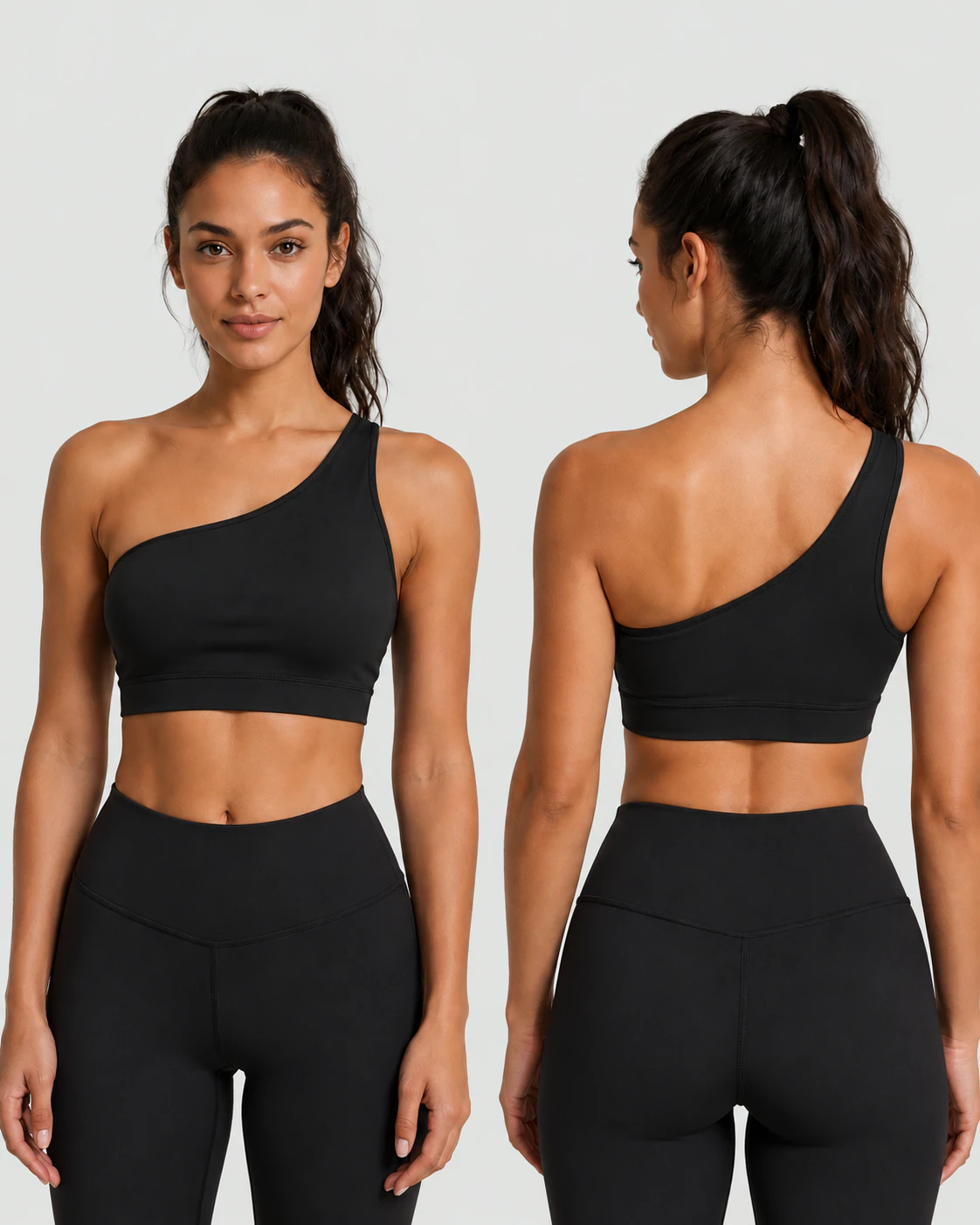 Private Label One-Shoulder Sports Bra for private label OEM activewear manufacturing
