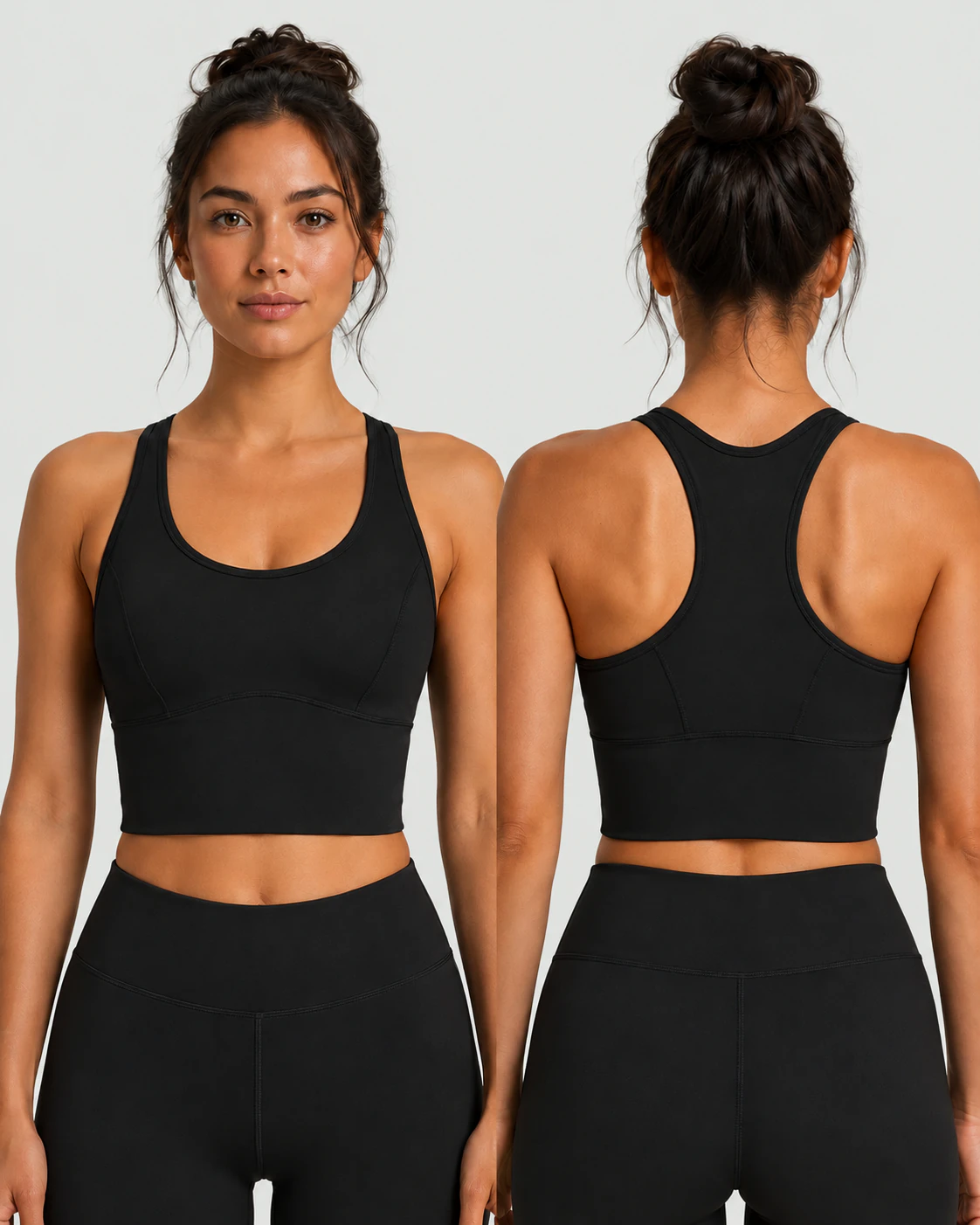 Private Label Racerback Longline Sports Bra for private label OEM activewear manufacturing