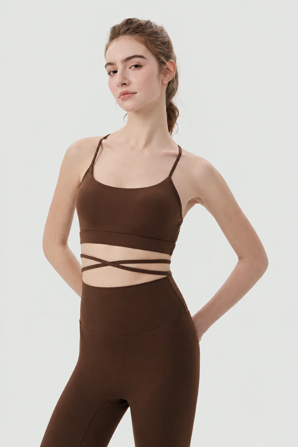 SB-016 Custom Crisscross Strap Sports Bra for private label activewear sourcing