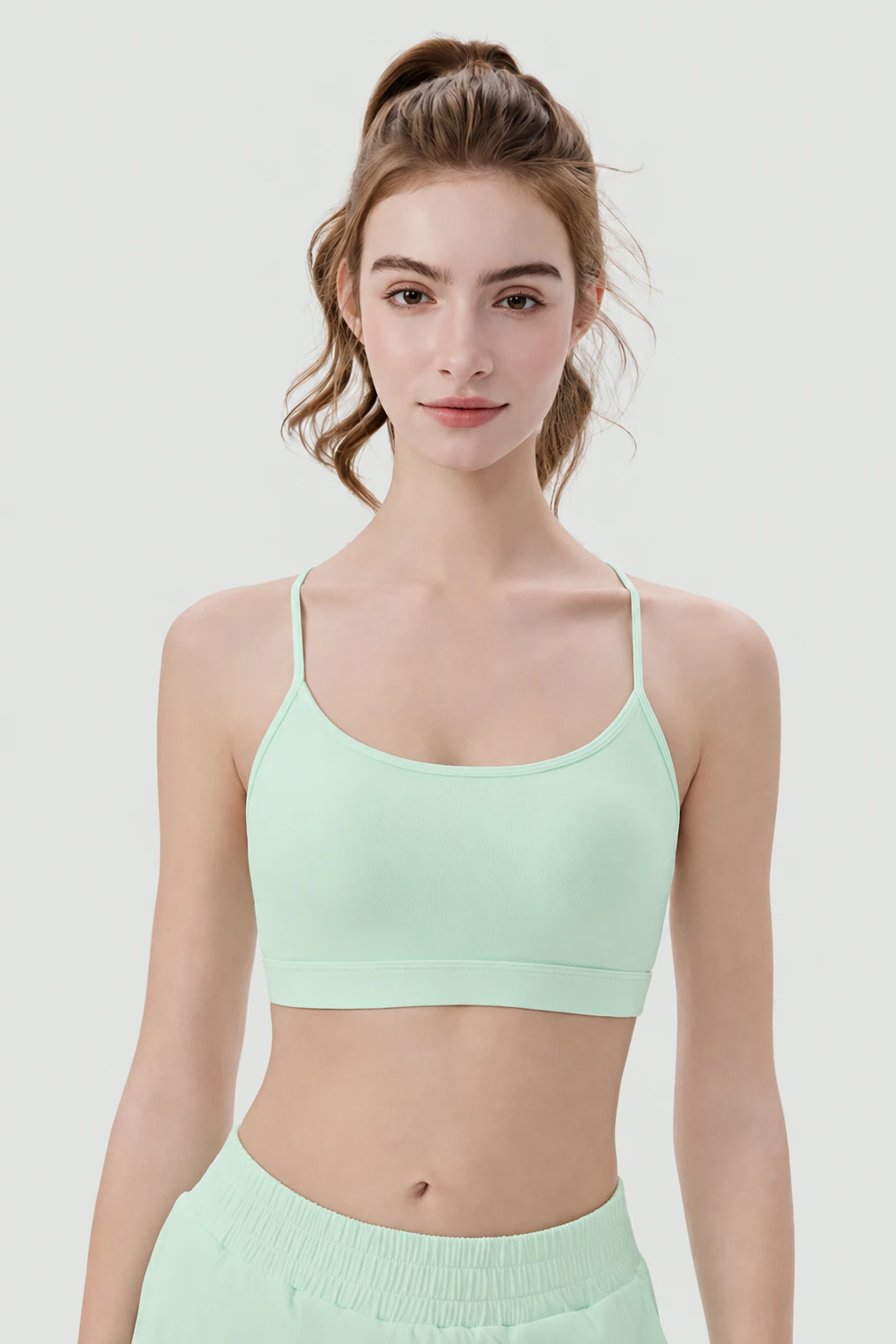 SB-018 Private Label Thin Strap Padded Sports Bra for private label activewear sourcing