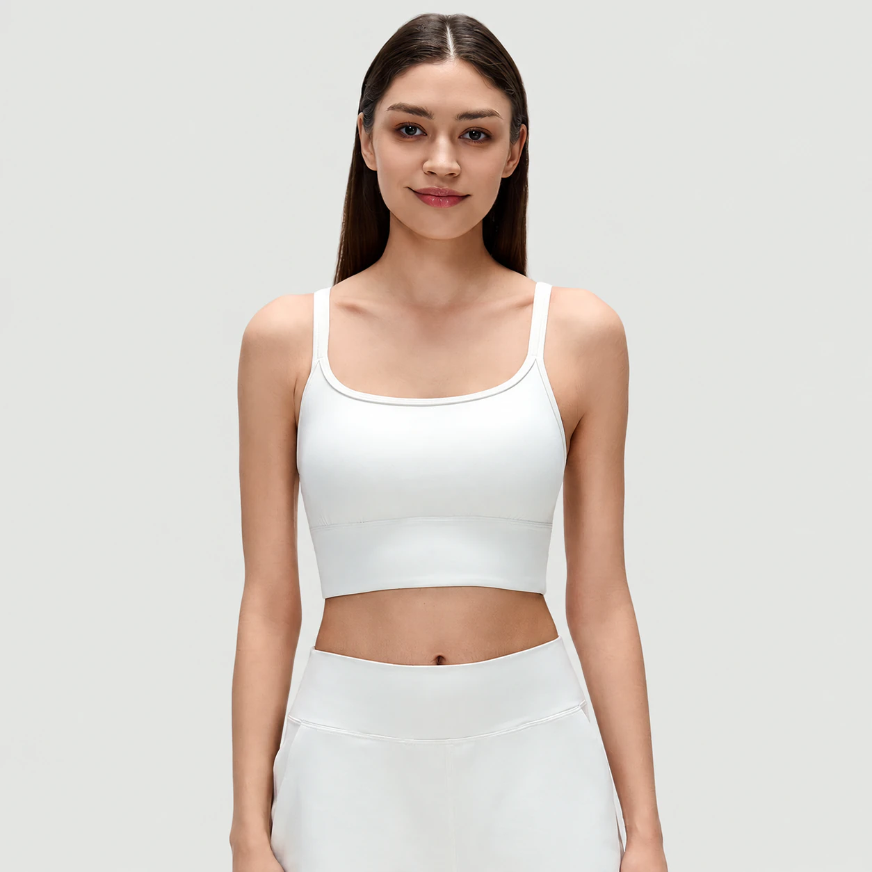 SB-025 Custom Longline Square-Neck Sports Bra for private label activewear sourcing