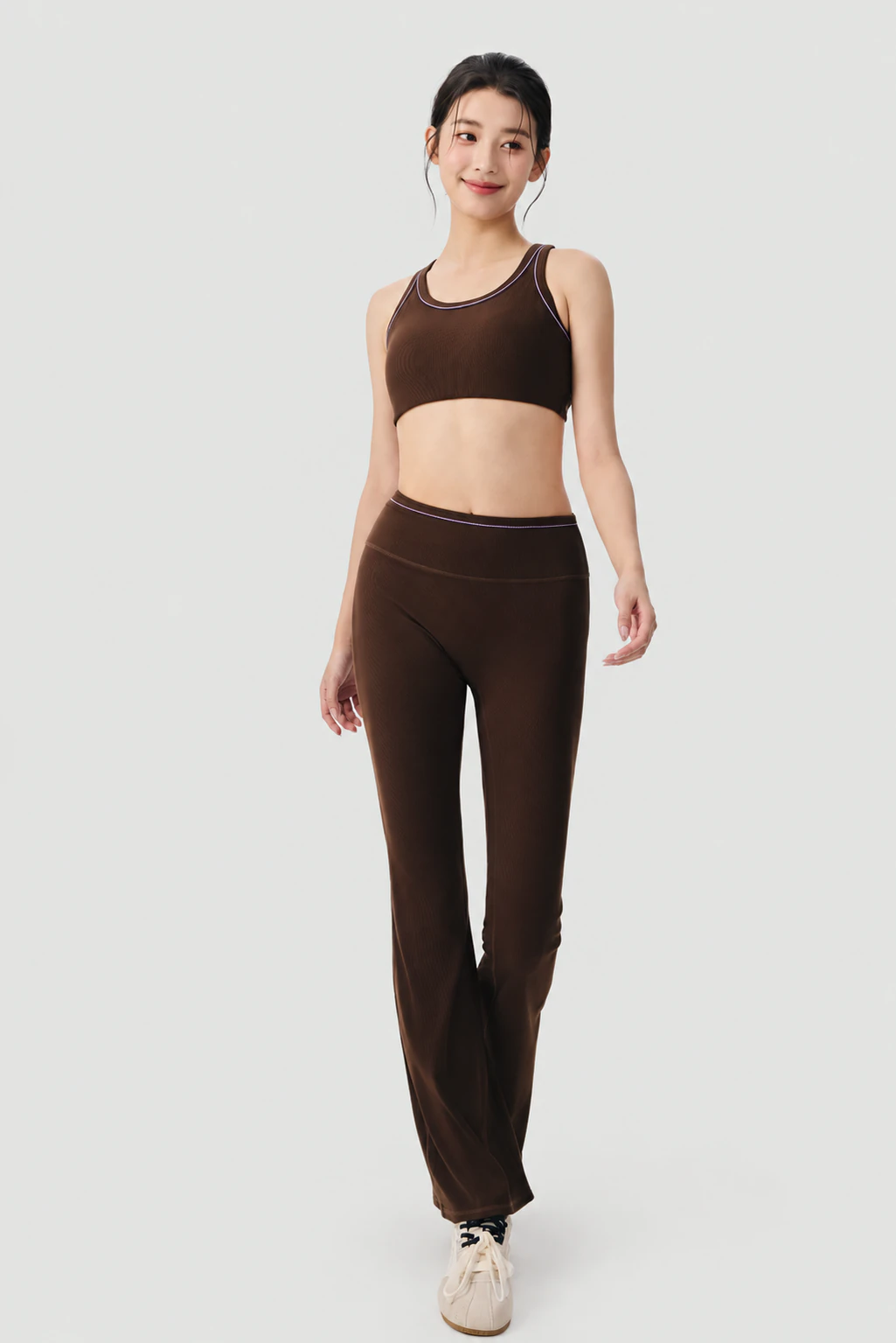 SB-028 Custom Contrast-Piping Racerback Sports Bra for private label activewear sourcing
