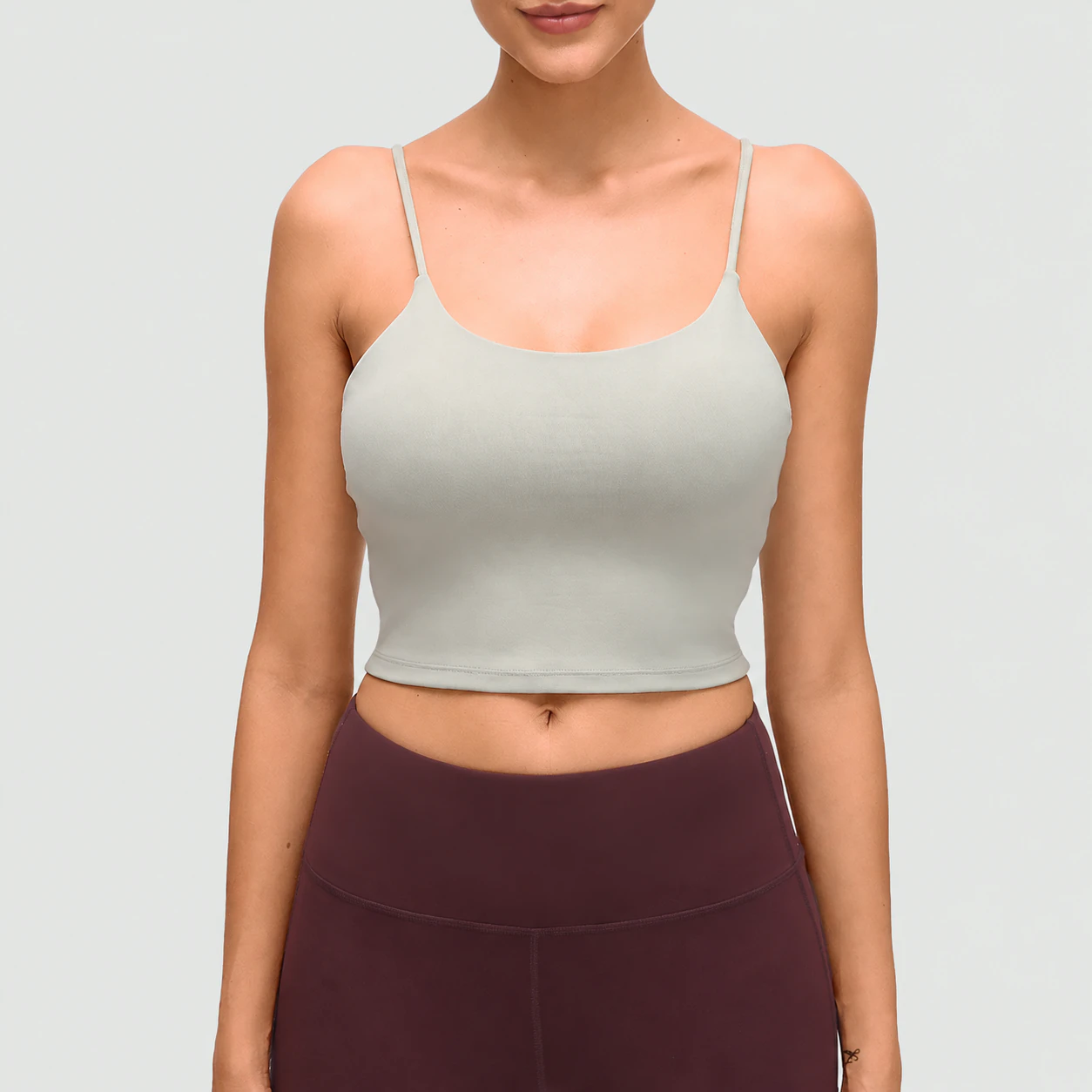 SB-029 OEM Thin-Strap Longline Sports Bra for private label activewear sourcing