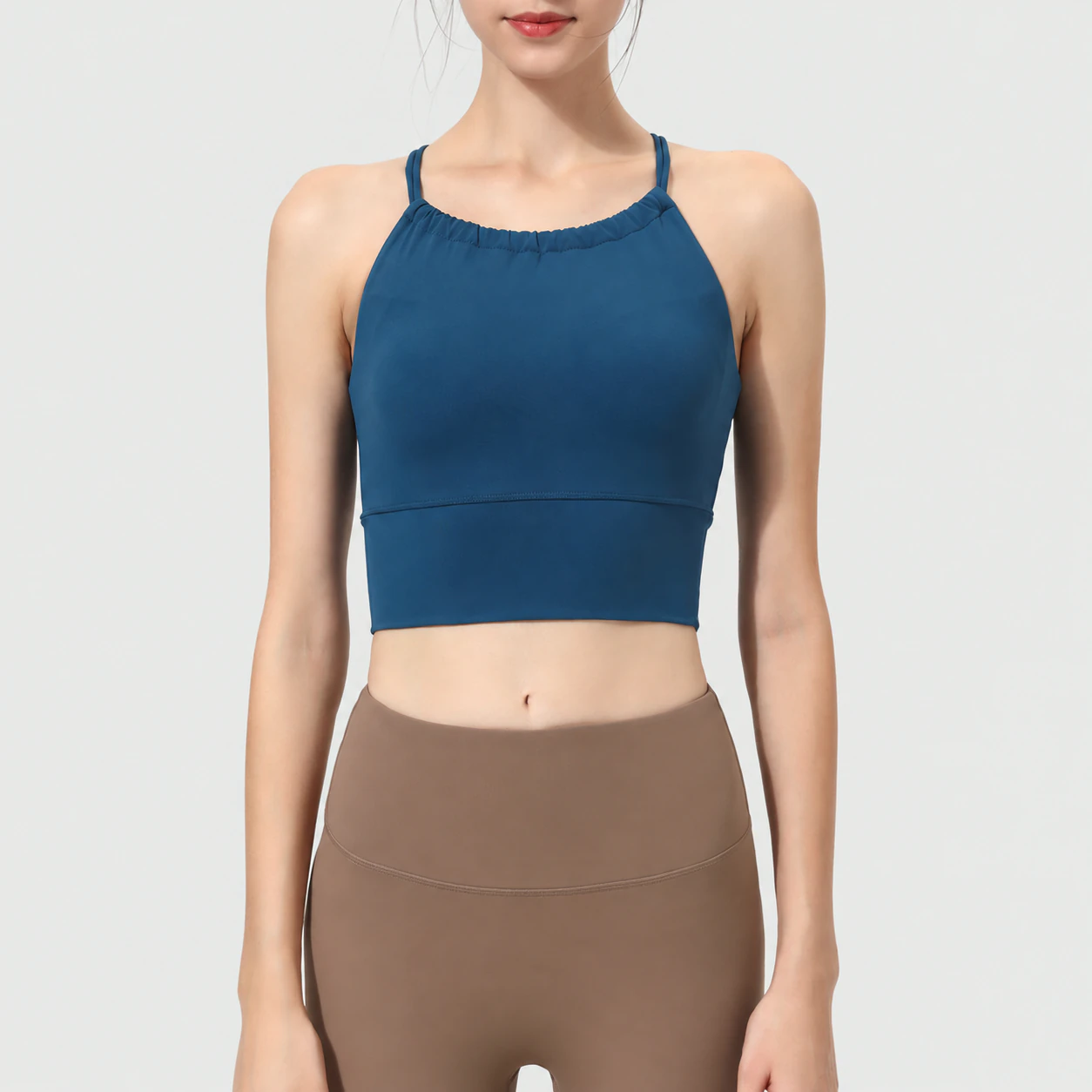 SB-033 Private Label Halter Neck High Support Sports Bra for private label activewear sourcing