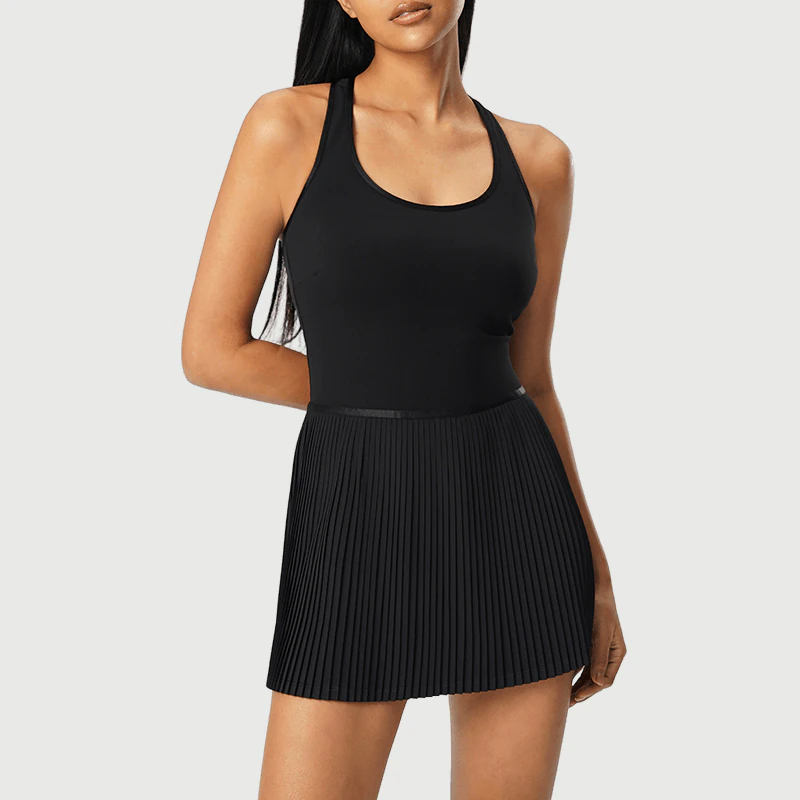 Private Label Pleated Sleeveless Tennis Dress for private label activewear sourcing