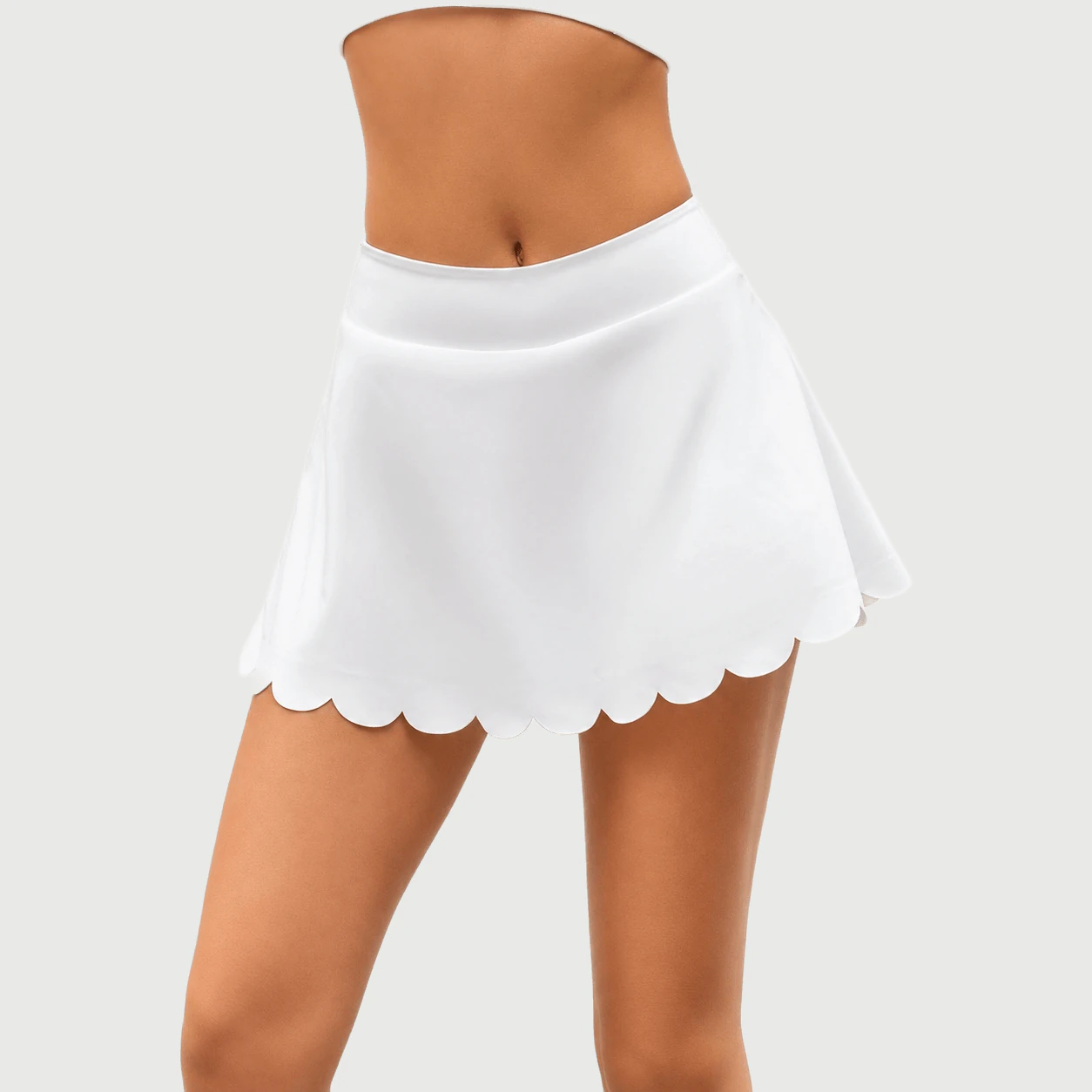 Scallop Hem Tennis Skort for private label OEM activewear manufacturing