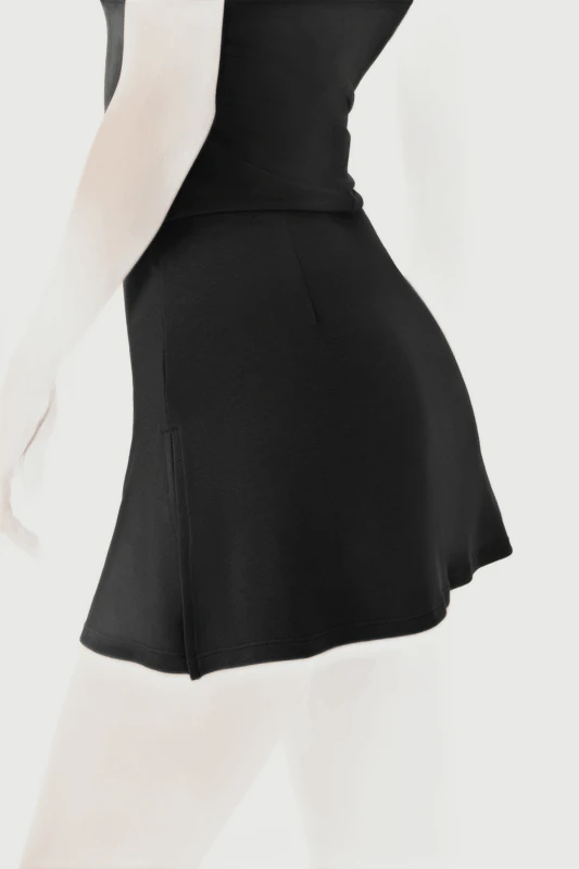 TD-038 Private Label Flared Mini Skirt with Built-In Shorts for private label activewear sourcing