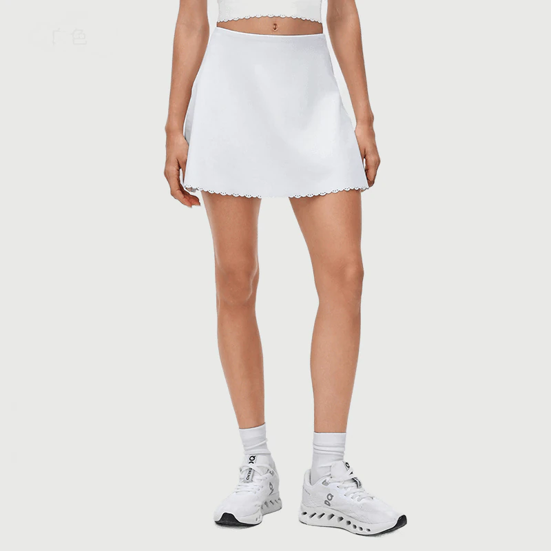 TD-044 OEM Lace Trim A-Line Tennis Skort for private label activewear sourcing