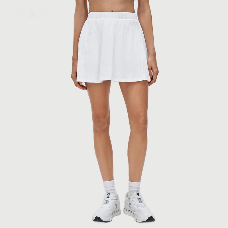 TD-048 Private Label Ribbed Flared Tennis Skirt for private label activewear sourcing