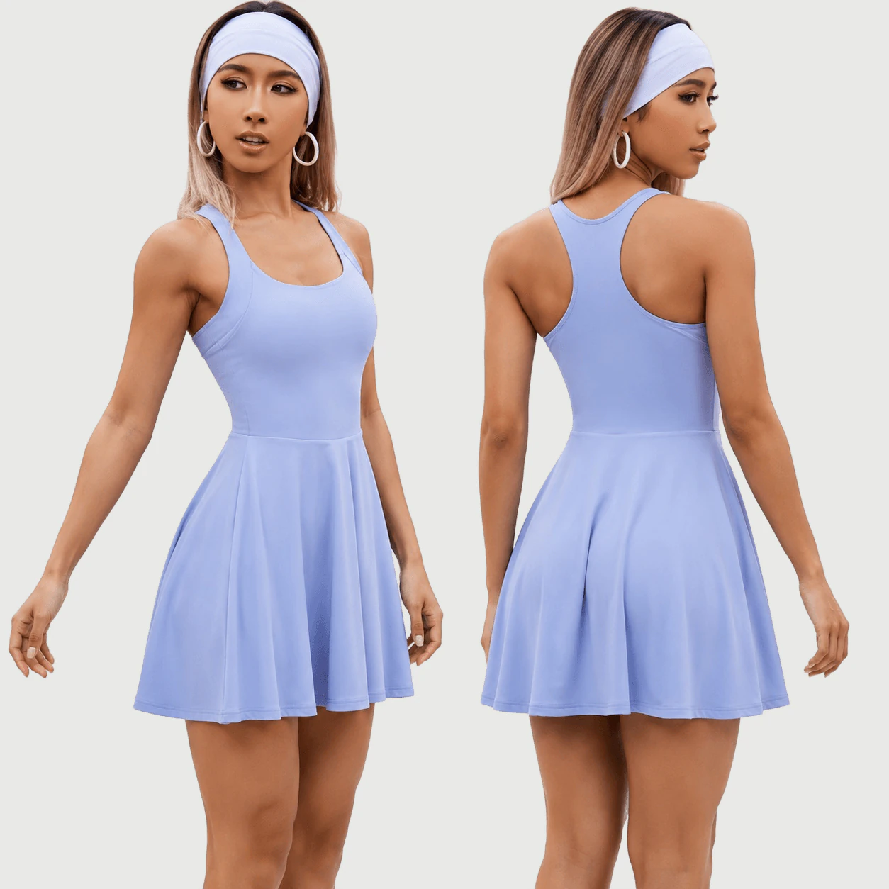 TD-068 Lavender Racerback Active Dress for private label activewear sourcing