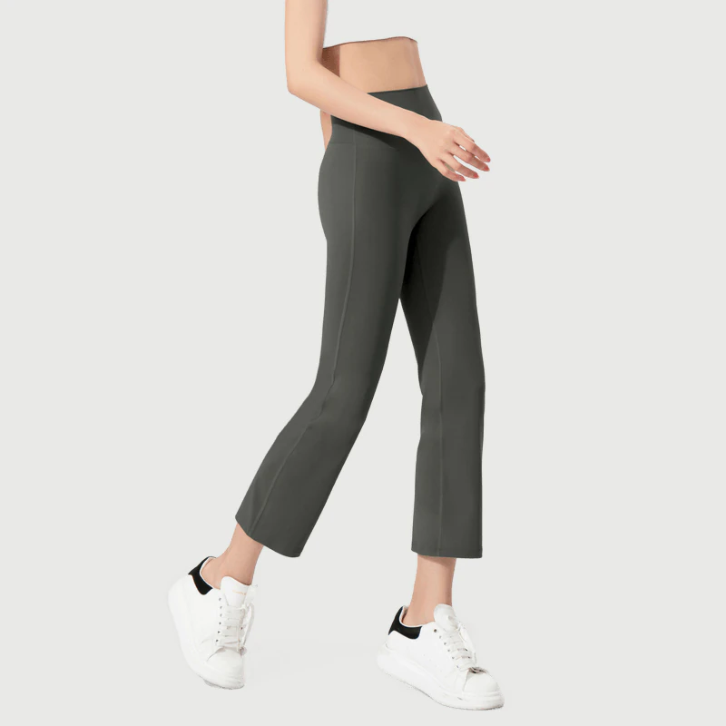 Private Label High Waisted Flared Yoga Pants 7/8 Length for private label activewear sourcing