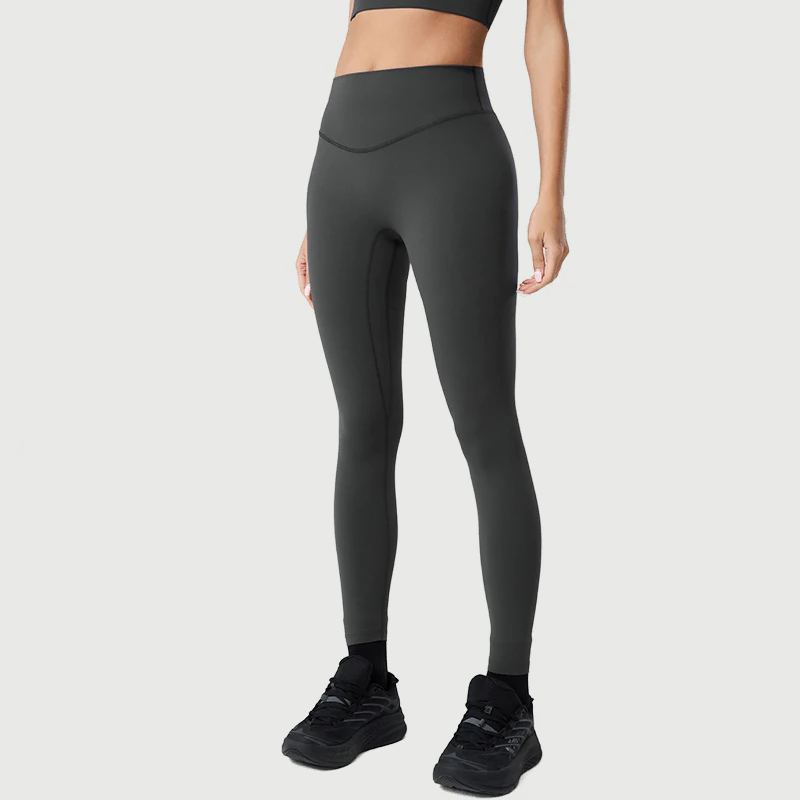 Custom High Waisted Charcoal Long Yoga Leggings for private label activewear sourcing