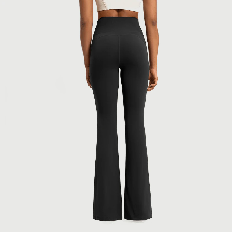 YL-025 Private Label Mauve Flared Yoga Pants for private label activewear sourcing