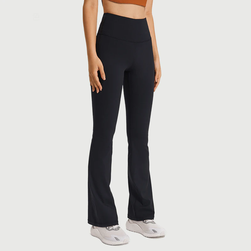 YL-028 Custom High-Waist Flare Yoga Leggings for private label activewear sourcing