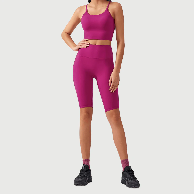 Private Label Naked Feel Spaghetti Strap Yoga Set for private label activewear sourcing