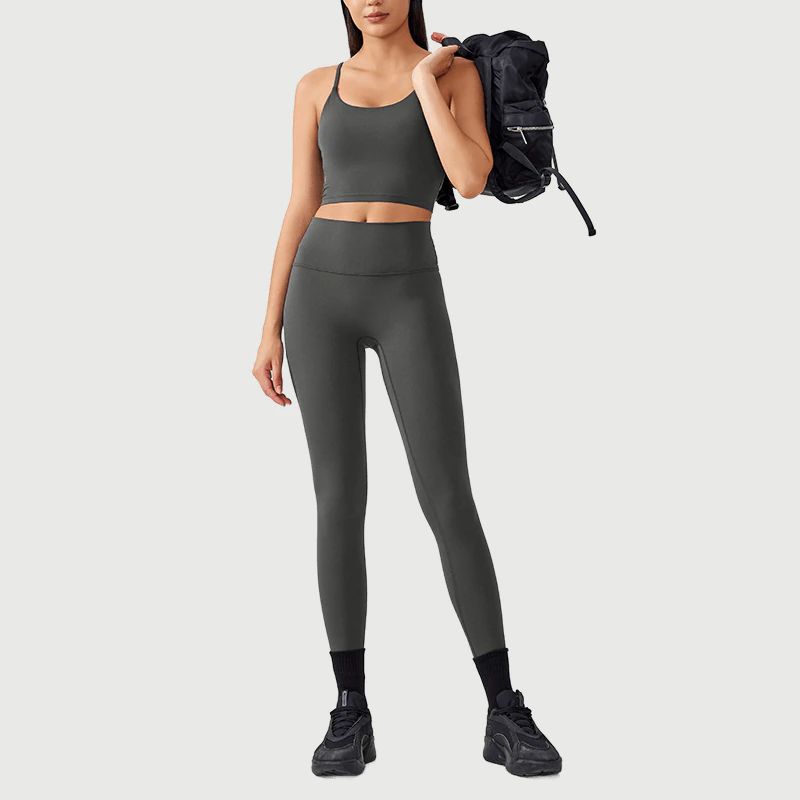 OEM Spaghetti Strap Cropped Yoga Set for private label activewear sourcing