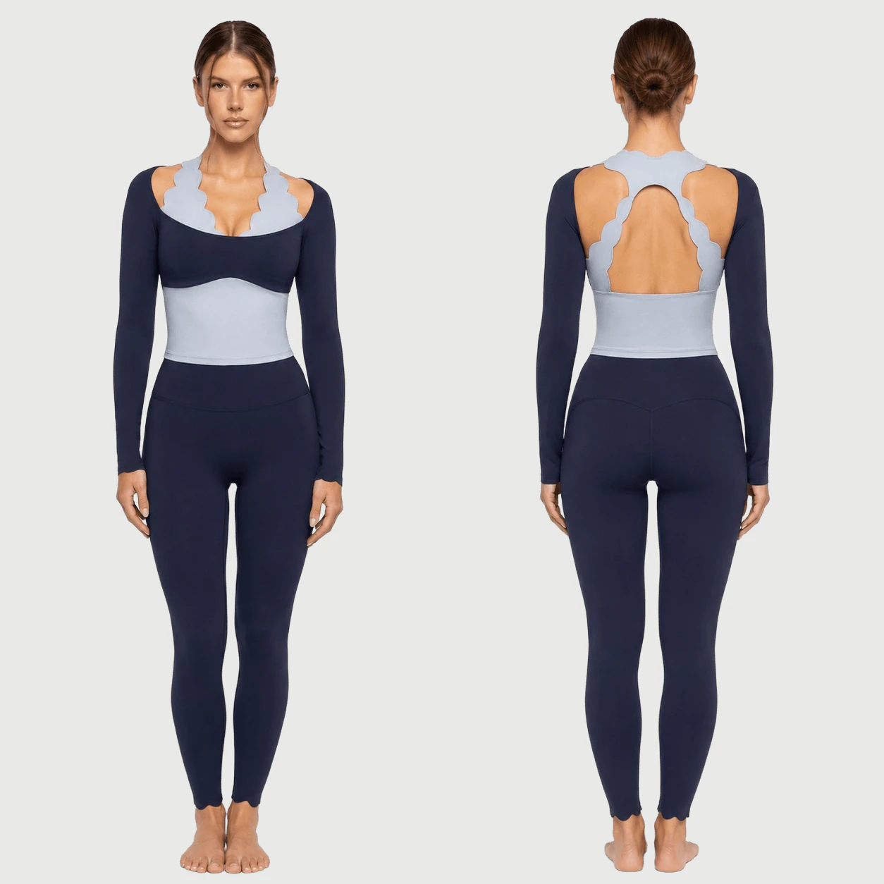 Custom Long Sleeve Yoga Set for private label OEM activewear manufacturing