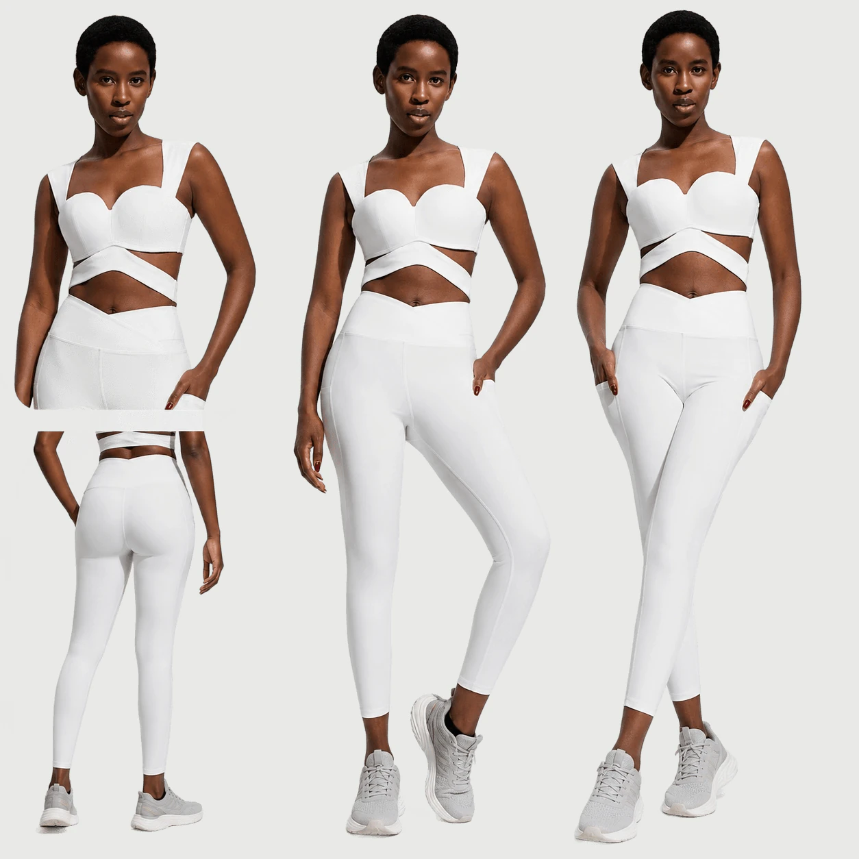 Tie Back Flare Leg Yoga Set for private label activewear