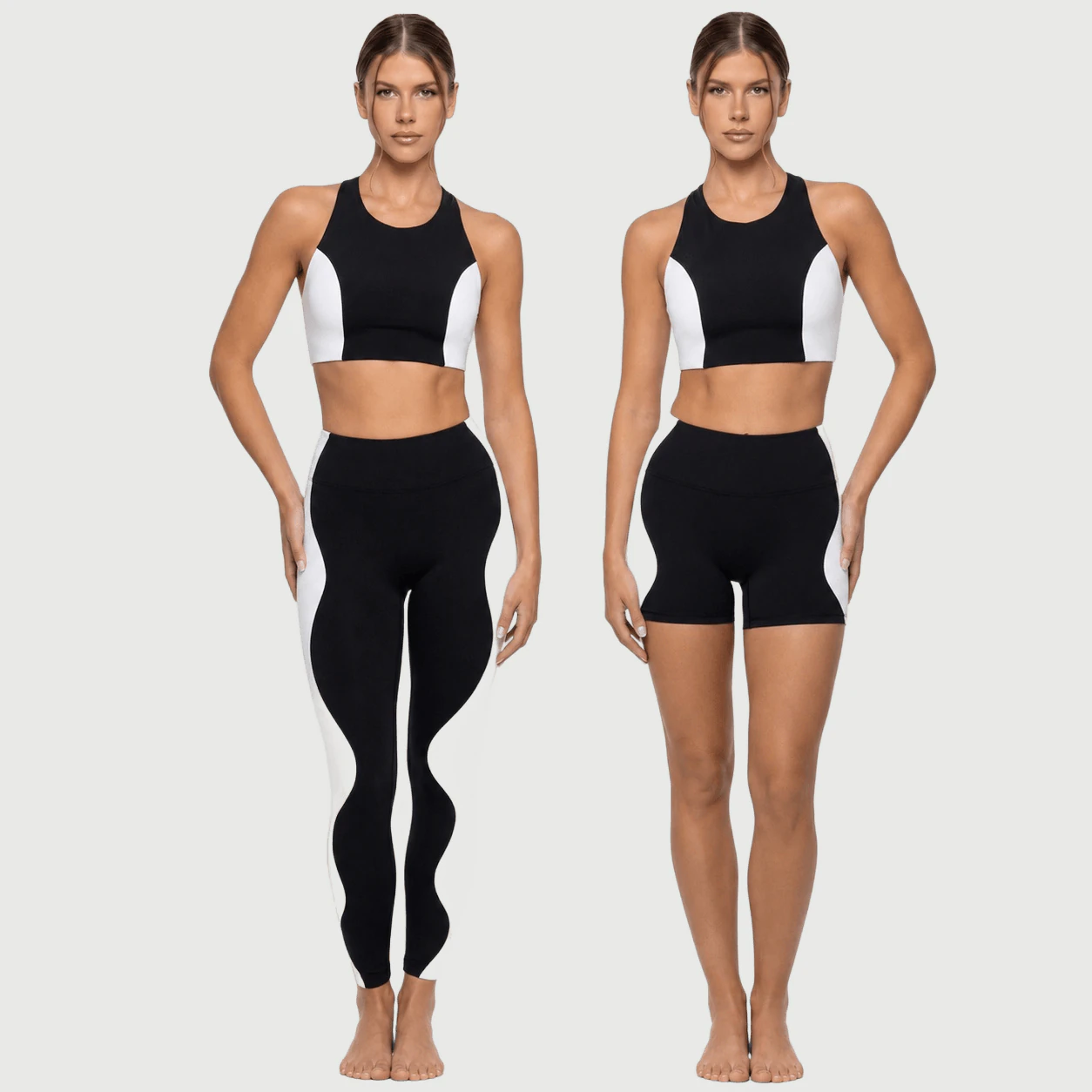 Quick Dry Legging and Shorts Set for custom activewear manufacturing