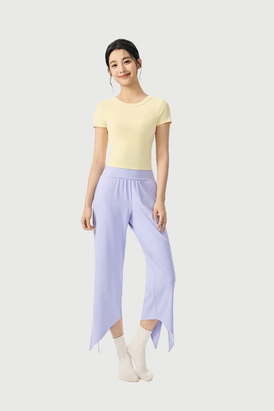 YS-026 Private Label Modal Top and Wide Leg Pants Set for private label activewear sourcing
