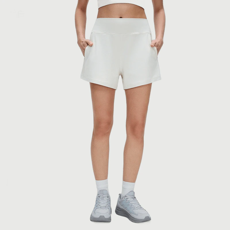 OEM High Waisted Stretch Shorts with Pockets for private label activewear sourcing