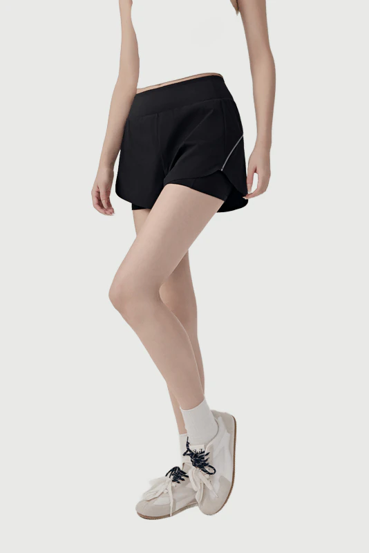 SH-015 Private Label 2-in-1 High Waist Running Shorts for private label activewear sourcing