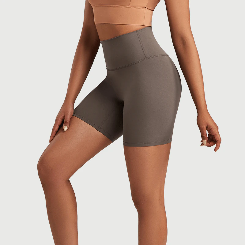 SH-024 Private Label Nylon Spandex High Waist Yoga Shorts for private label activewear sourcing