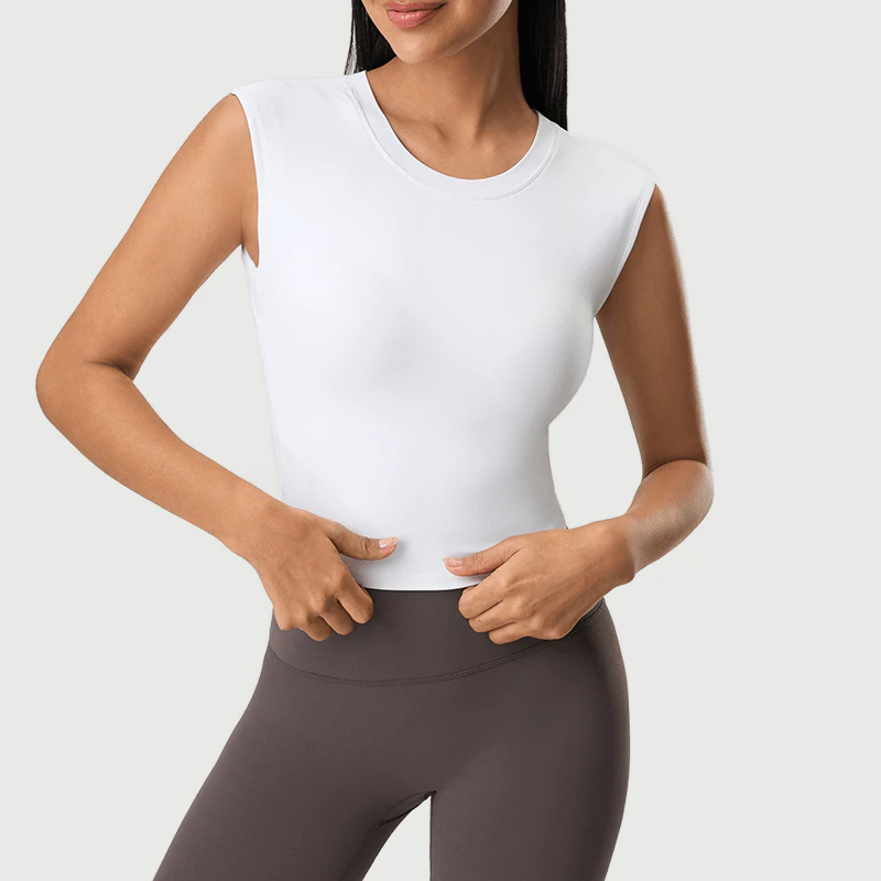 Private Label Cropped Sleeveless Yoga Top for private label activewear sourcing