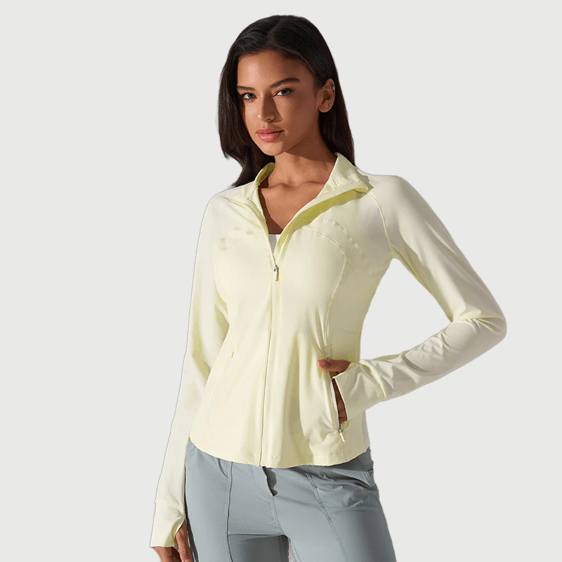 Custom Full Zip Yoga Jacket for private label activewear sourcing