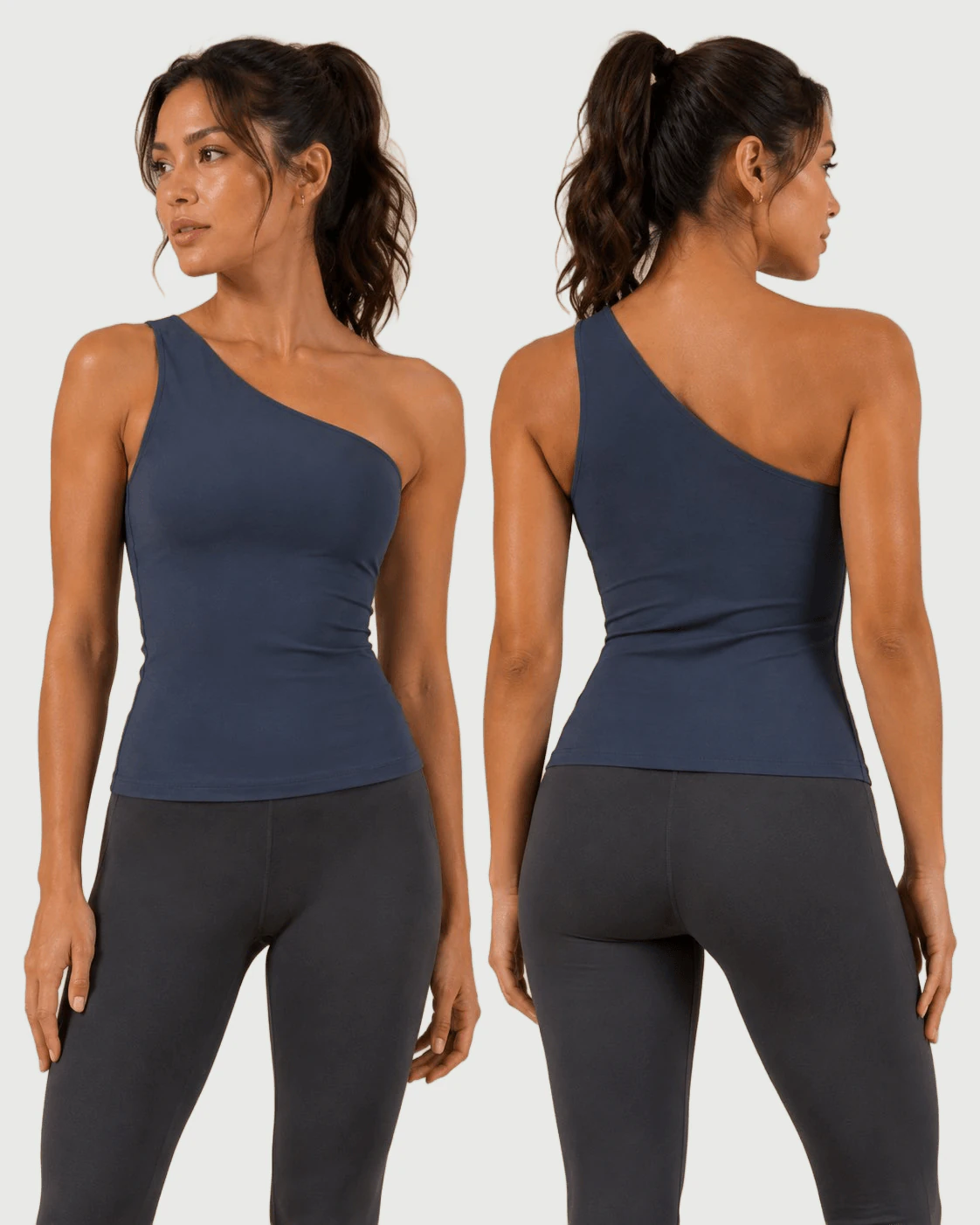 OEM One-Shoulder Yoga Top for private label OEM activewear manufacturing