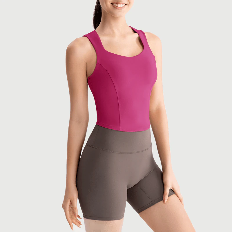 YT-027 Private Label Sculpting Sleeveless Yoga Tank for private label activewear sourcing