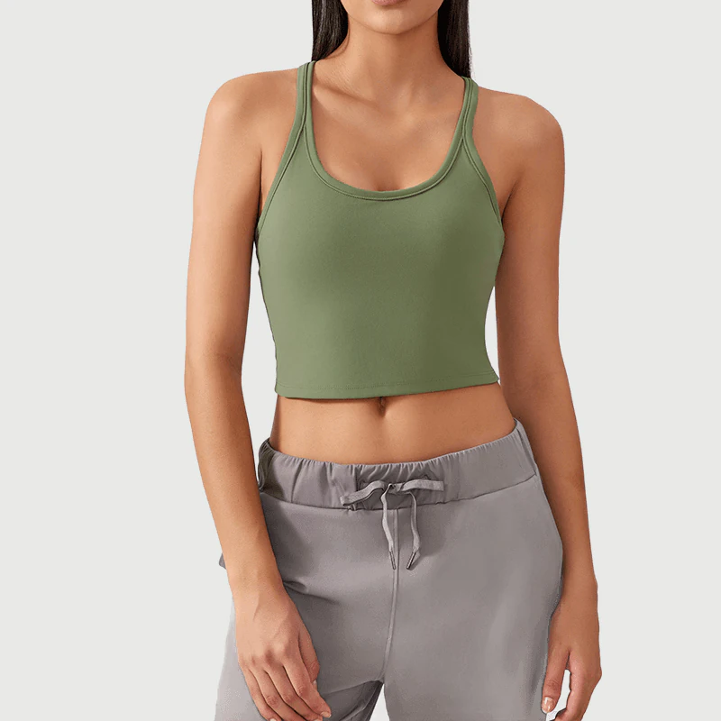 YT-032 OEM Racerback Crop Yoga Tank for private label activewear sourcing