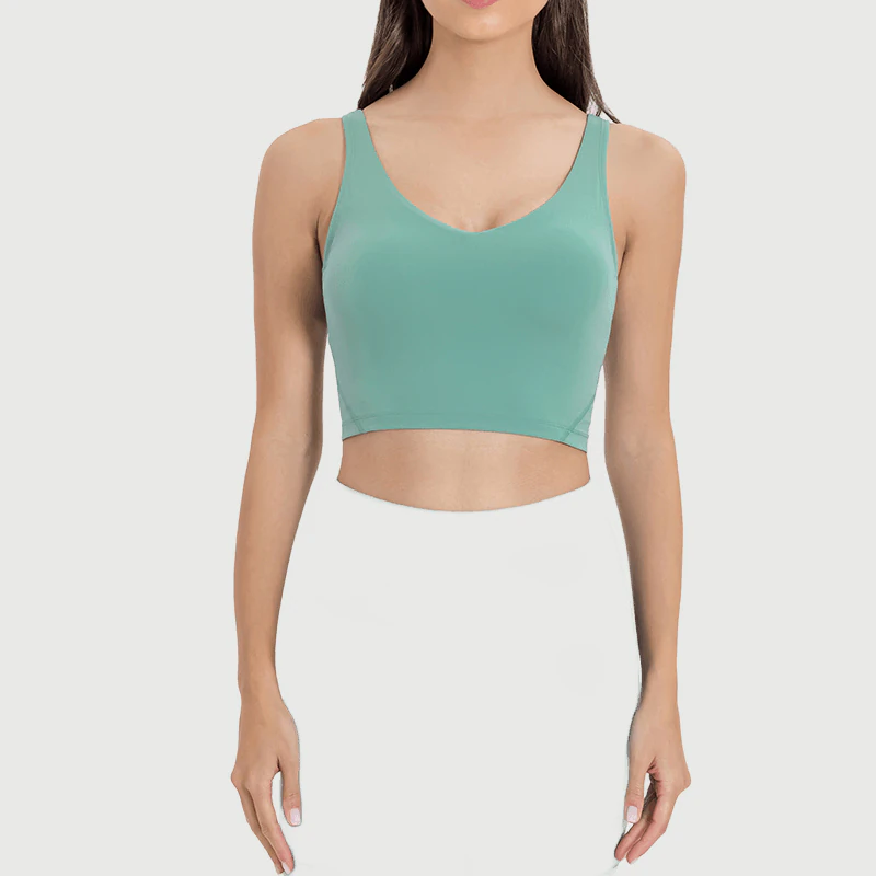 YT-034 Custom Cropped Yoga Top for private label activewear sourcing