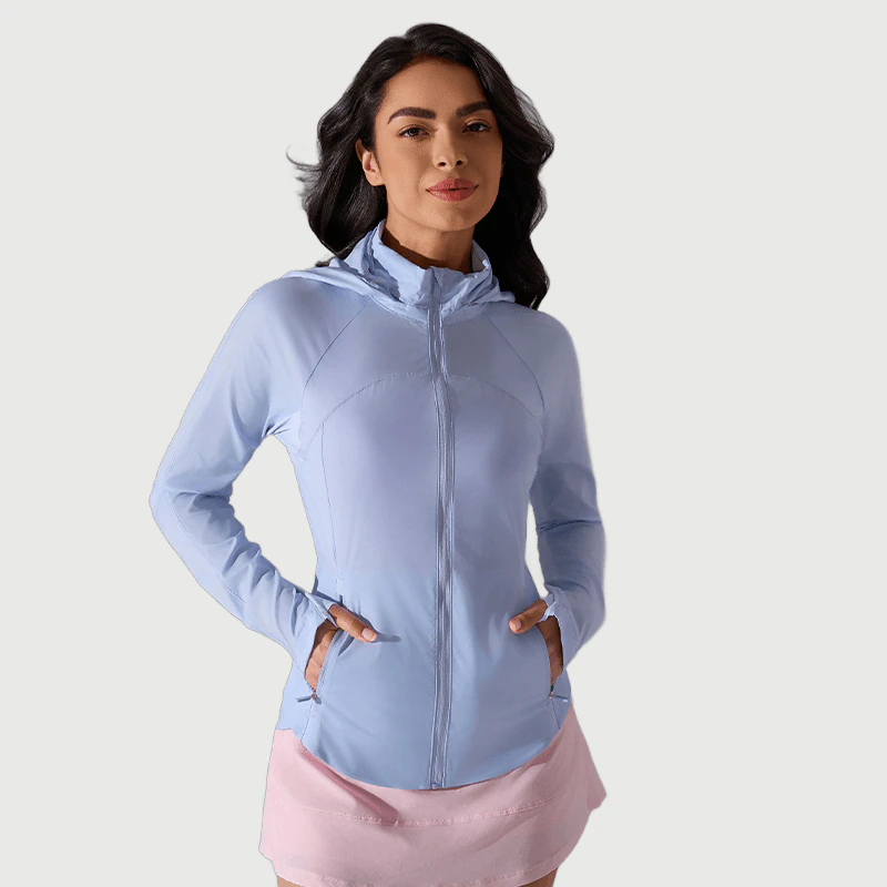YT-038 OEM Full Zip Workout Jacket for private label activewear sourcing