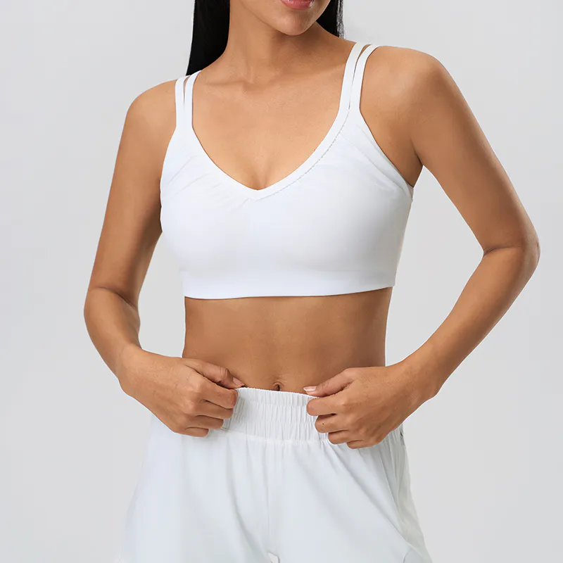 SB-005 Custom V-Neck Adjustable Strap Sports Bra
