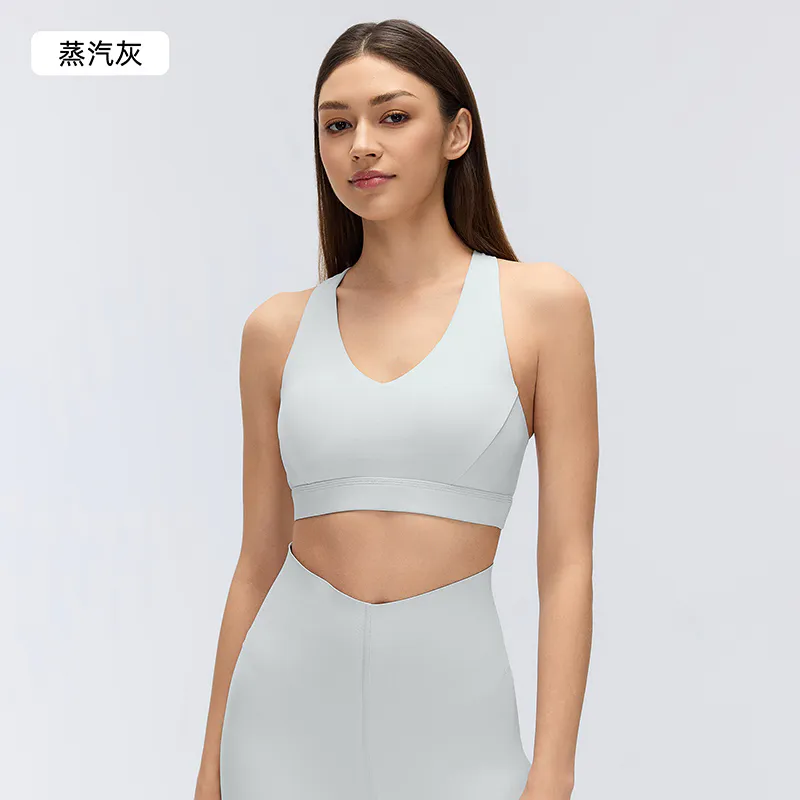 SB-008 Custom V-Neck Racerback Sports Bra with Medium Support