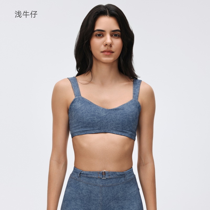 OEM Cropped Bralette Top with Wide Straps for private label activewear sourcing