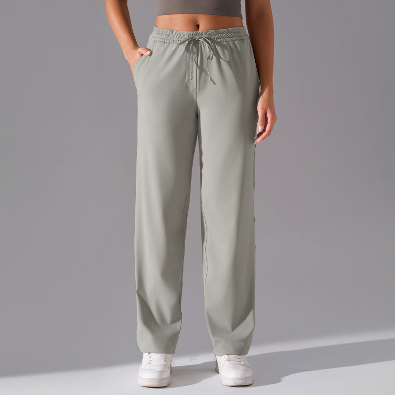 Custom High Stretch Drawstring Waist Pants Loose Fit for private label activewear sourcing