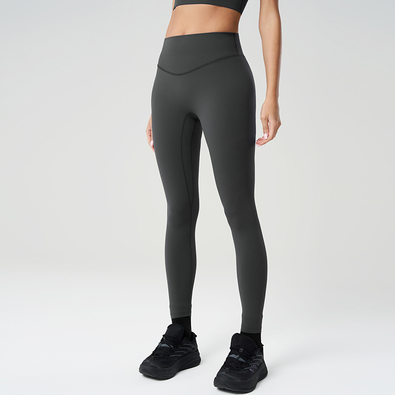 Custom High Waisted Charcoal Long Yoga Leggings for private label activewear sourcing