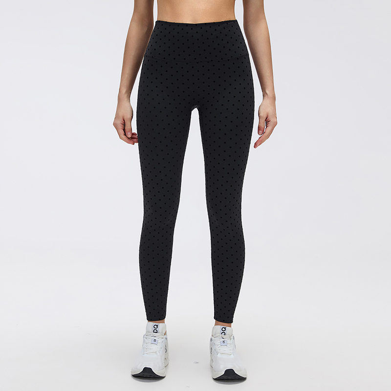 OEM High Waisted Polka Dot Leggings Yoga Pants for private label activewear sourcing