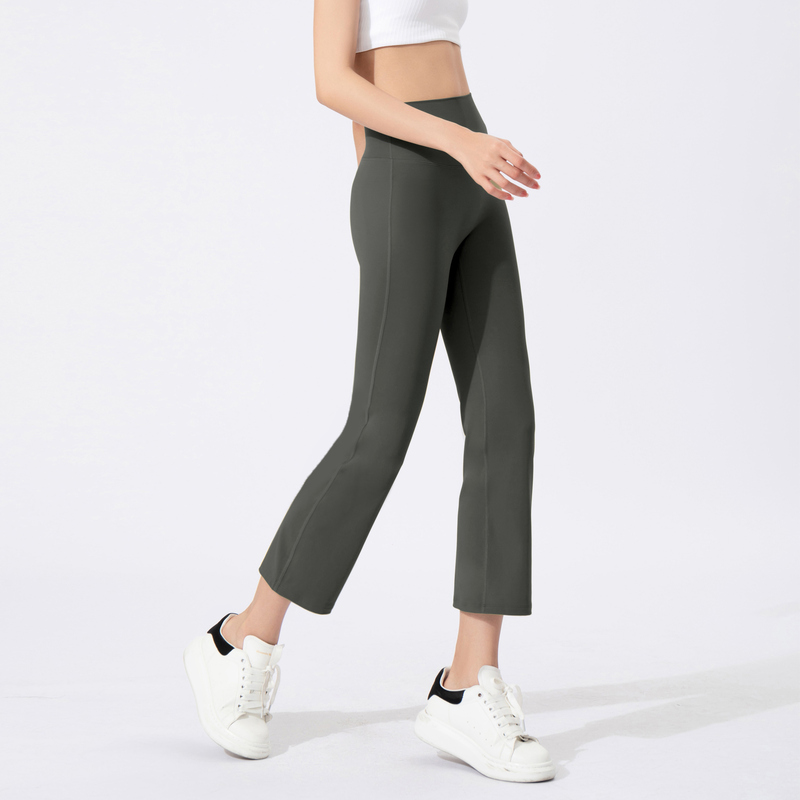 Private Label High Waisted Flared Yoga Pants 7/8 Length for private label activewear sourcing