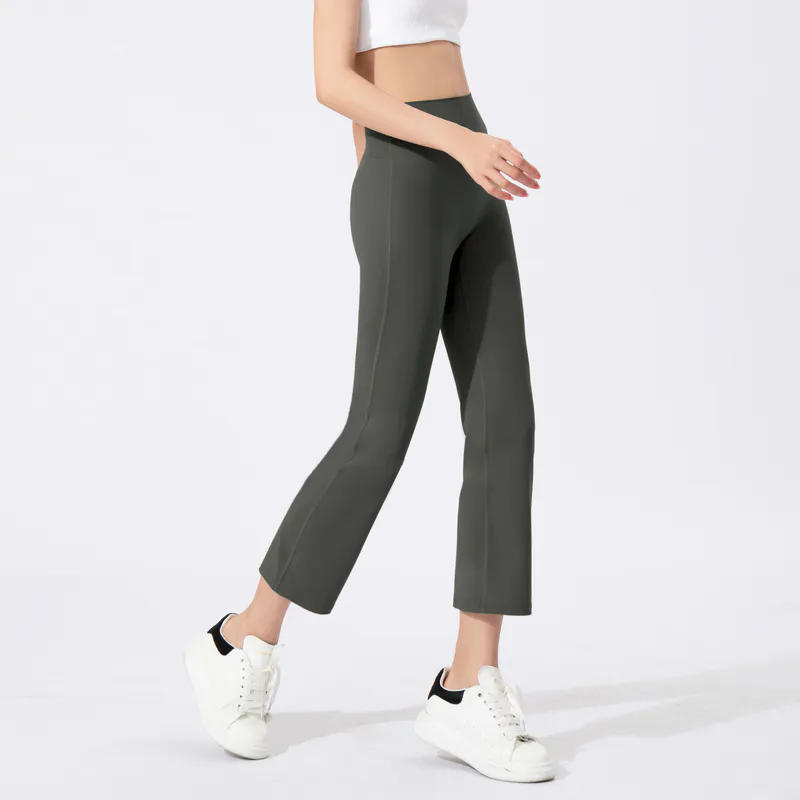 YL-007 Private Label High Waisted Flared Yoga Pants 7/8 Length