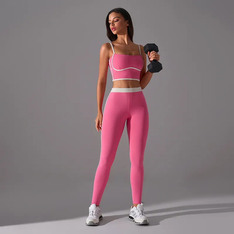 YS-003 OEM Contrast Trim Bra and Leggings Set
