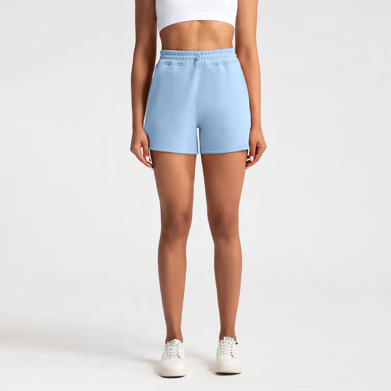 SH-004 Custom Creamy Sweat Shorts with Elastic Waist Side Pockets