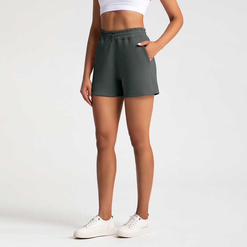 Private Label Elastic Waist High Waisted Athletic Shorts for private label activewear sourcing