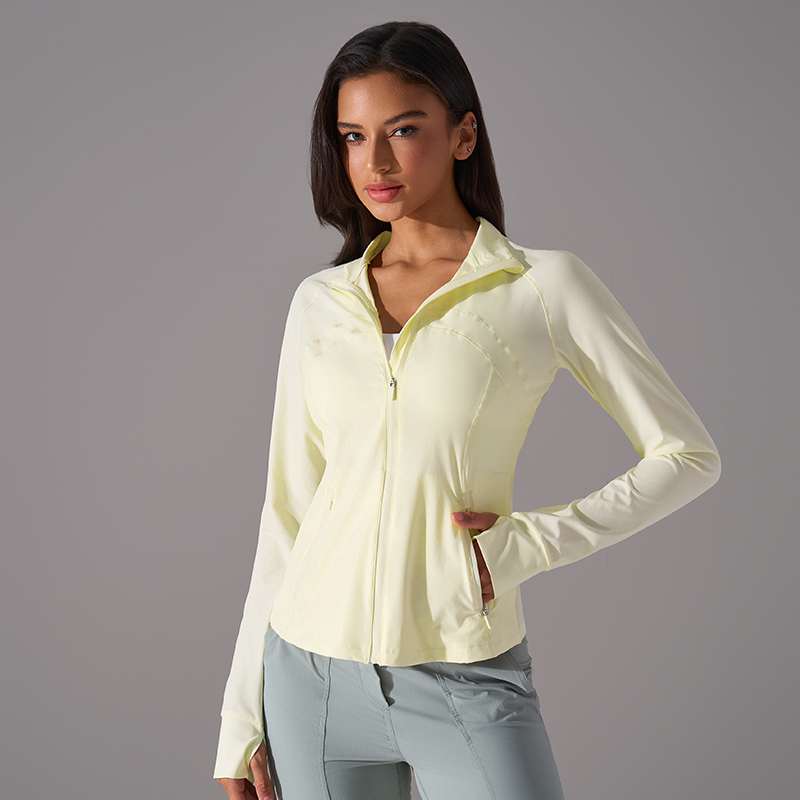 Custom Full Zip Yoga Jacket for private label activewear sourcing